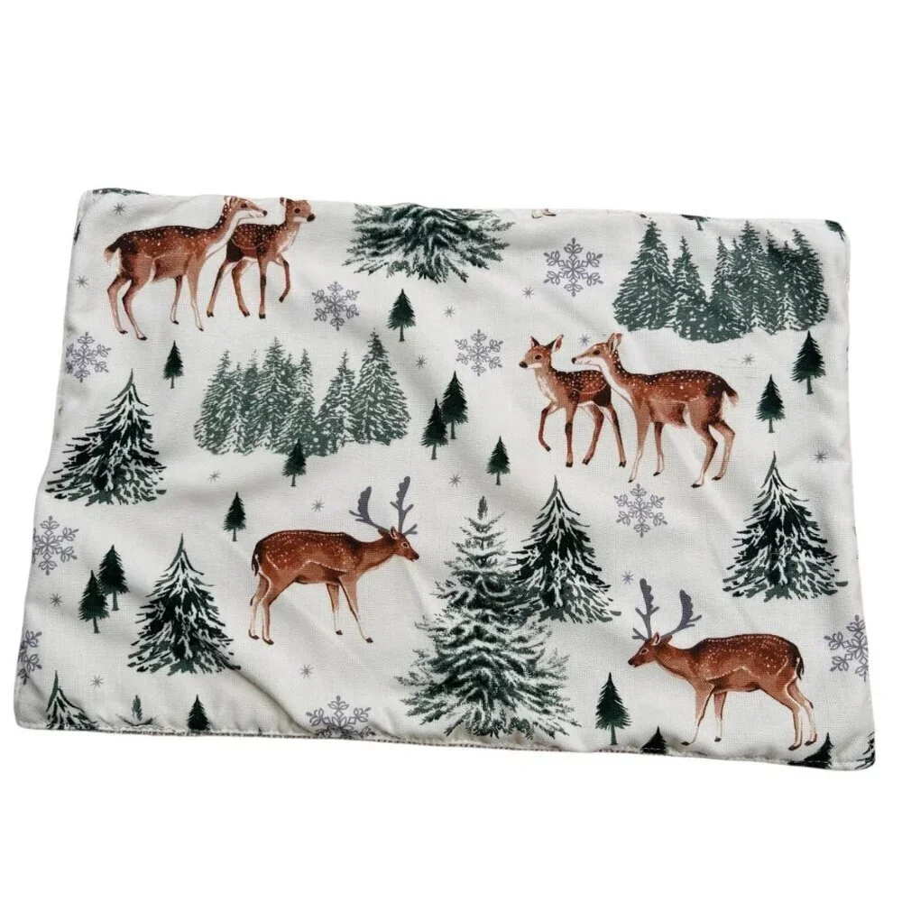 Winter Wonderland Deer Placemats Set of 6 Cabincore Kitchen Outdoor Mancave